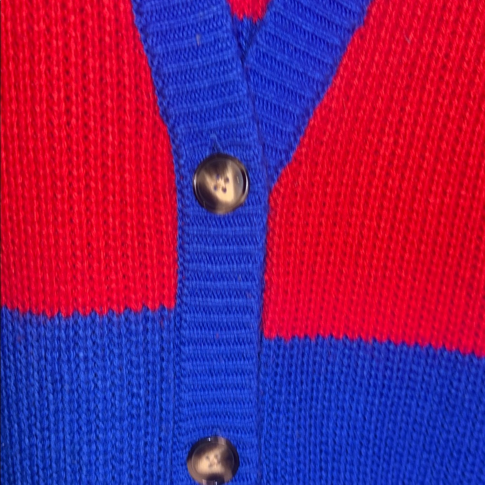 Blue and Red Striped Cardigan - Picture 3 of 6
